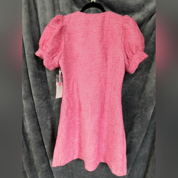 NWT Hyacinth House Tweed Kit Mini Dress Size Medium in Pink Color by Tuckernuck - Picture 9 of 15